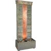 Sunnydaze Rippled Slate 48-Inch Outdoor Water Fountain – Outdoor Water Feature with LED Light for Copper Accents for Patio, Deck, Garden