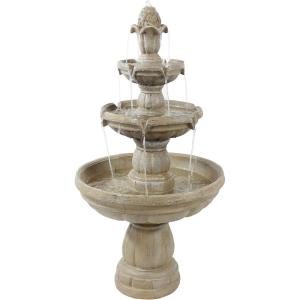 Sunnydaze 48-Inch 3-Tier Electric Water Fountain – Outdoor Water Feature for Patio, Yard or Deck – Outdoor Water Fountain
