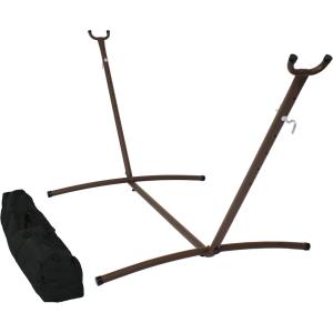 Sunnydaze Brazilian Portable Steel Hammock Stand for Outside with Carrying Case – 400-Pound Capacity Hammock Frame – Black Finish(Bronze)