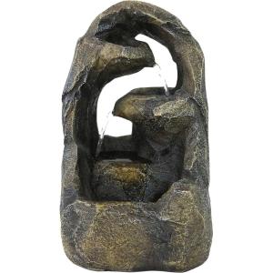 Sunnydaze Cavernous Rock Tiers Tabletop Water Fountain – 12 Inch Relaxing Indoor Desktop Water Fountain – Office, Bedroom, Living Room