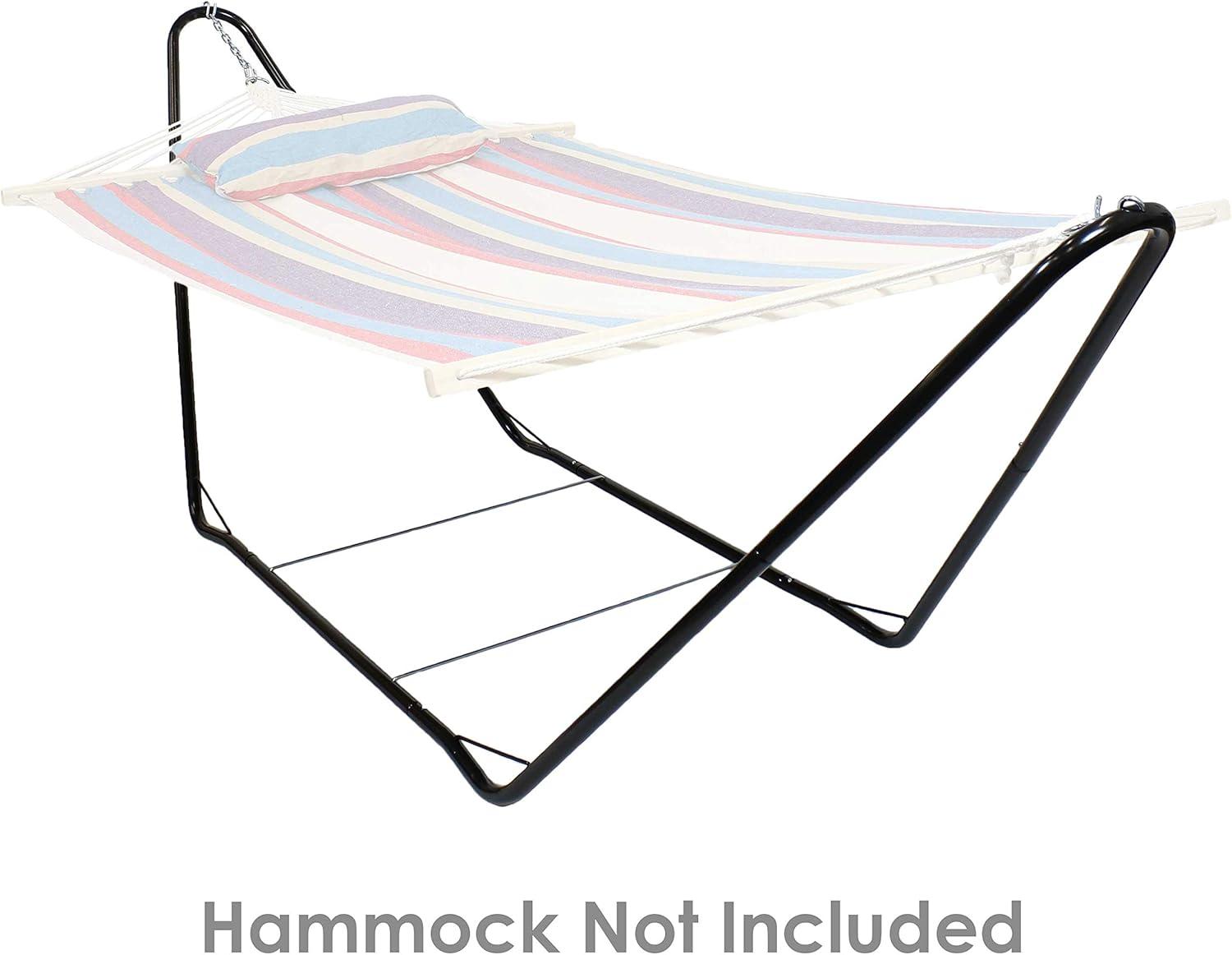 image:imageSunnydaze 10Foot Portable Steel Hammock Stand for Camping and Spreader Bar Hammocks 330Pound Capacity Black