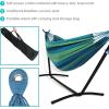 Sunnydaze Double Brazilian Hammock with Stand and Carrying Case – 400-Pound Capacity – Black Stand – Calming Desert(Beach Oasis)