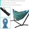 Sunnydaze Double Brazilian Hammock with Stand and Carrying Case – 400-Pound Capacity – Black Stand – Calming Desert(Sea Grass)
