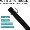 Sunnydaze Double Hammock Stand for Outside – 350-Pound Capacity Indoor/Outdoor Hammock Frame – Black Powder-Coated Finish – 12-Foot(Black)