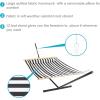 Sunnydaze Quilted Double Hammock with Stand for Outside – 350-Pound Capacity 2-Person Hammock with Stand – 12-Foot Stand – Catalina Beach(Black & White)