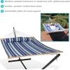 Sunnydaze Quilted Double Hammock with Stand for Outside – 350-Pound Capacity 2-Person Hammock with Stand – 12-Foot Stand – Catalina Beach(Catalina Beach)