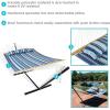Sunnydaze Quilted Double Hammock with Stand for Outside – 350-Pound Capacity 2-Person Hammock with Stand – 12-Foot Stand – Catalina Beach(Misty Beach)
