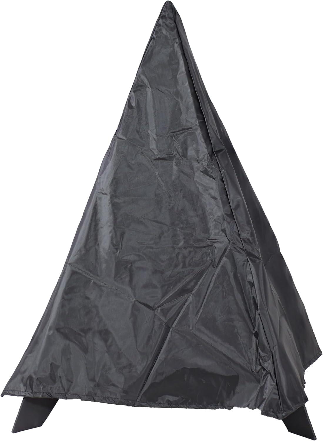 image:imageSunnydaze Majestic Pyramid HeavyDuty Steel Mesh Outdoor Fire Pit Includes Protective Cover and Poker PowderCoated Black Finish