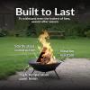 Sunnydaze 22-Inch Cast Iron Wood-Burning Fire Pit Bowl with Portable Stand – Black Steel Finish