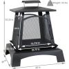 Sunnydaze 32-Inch Pagoda-Style Steel Wood-Burning Fire Pit with Log Grate and Poker – Black High-Temperature Paint Finish