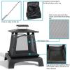 Sunnydaze 32-Inch Pagoda-Style Steel Wood-Burning Fire Pit with Log Grate and Poker – Black High-Temperature Paint Finish