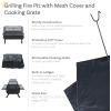 Sunnydaze 36-Inch Steel Outdoor Fire Pit with Grill and Spark Screen – PVC Protective Cover – Heat-Resistant Finish – Black