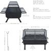 Sunnydaze 36-Inch Steel Outdoor Fire Pit with Grill and Spark Screen – PVC Protective Cover – Heat-Resistant Finish – Black