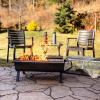 Sunnydaze 36-Inch Steel Outdoor Fire Pit with Grill and Spark Screen – PVC Protective Cover – Heat-Resistant Finish – Black