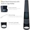 Sunnydaze 59″ H Steel Outdoor Chiminea Fire Pit with Built-in Log Holder – Metal Fireplace with Chimney – Includes Poker