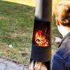 Sunnydaze 59″ H Steel Outdoor Chiminea Fire Pit with Built-in Log Holder – Metal Fireplace with Chimney – Includes Poker