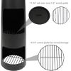 Sunnydaze Chiminea Outdoor Fireplace – Chiminea Fire Pit with Poker and Cover – Outdoor Wood-Burning Fire Pit – Black