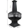 Sunnydaze Large Chiminea Outdoor Fireplace – Outdoor Fireplace with Chimney – Fire Pit for Patio – Grate and Poker Included