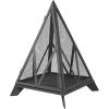 Sunnydaze Majestic Pyramid Heavy-Duty Steel Mesh Outdoor Fire Pit – Includes Protective Cover and Poker – Powder-Coated Black Finish