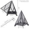 Sunnydaze Majestic Pyramid Heavy-Duty Steel Mesh Outdoor Fire Pit – Includes Protective Cover and Poker – Powder-Coated Black Finish