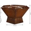 Sunnydaze Rustic Affinity 24-Inch Fire Pit – Outdoor Wood-Burning Fire Pit with Oxidized Finish – Hexagon-Shaped