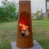 Sunnydaze Santa Fe 50-Inch Chiminea Outdoor Fire Pit – Wood-Burning Chiminea Outdoor Fireplace with Wood Grate – Rustic Patina Finish(Rustic)