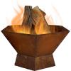 Sunnydaze Rustic Affinity 24-Inch Fire Pit – Outdoor Wood-Burning Fire Pit with Oxidized Finish – Hexagon-Shaped