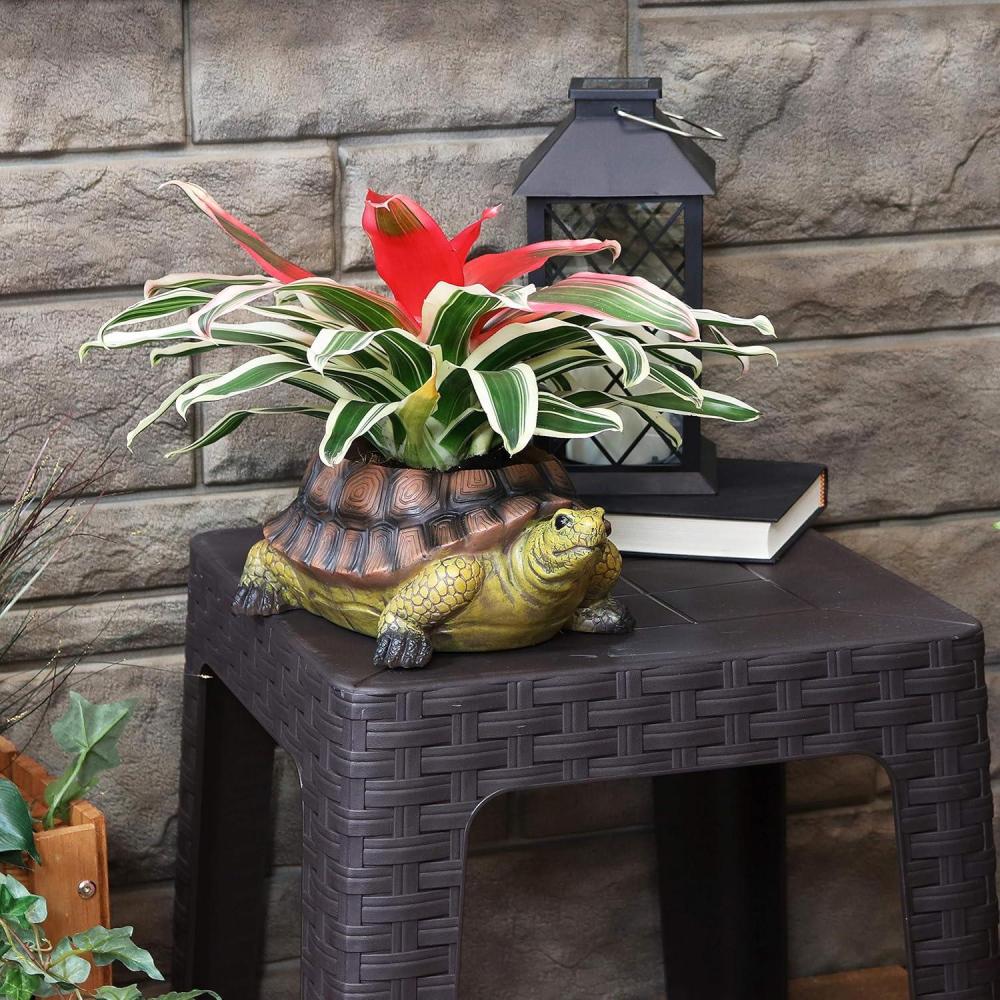 image:imageSunnydaze Teddy The Turtle 11 Polyresin Garden Planter for Indoor or Outdoor Use