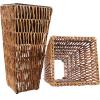 Sunnydaze Hyacinth 11″ Tall Square Outdoor Planter – Set of 2 Poly-Wicker Planters with Plastic Inlay – Barley(Barley)
