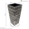 Sunnydaze Hyacinth 11″ Tall Square Outdoor Planter – Set of 2 Poly-Wicker Planters with Plastic Inlay – Barley(Fog)