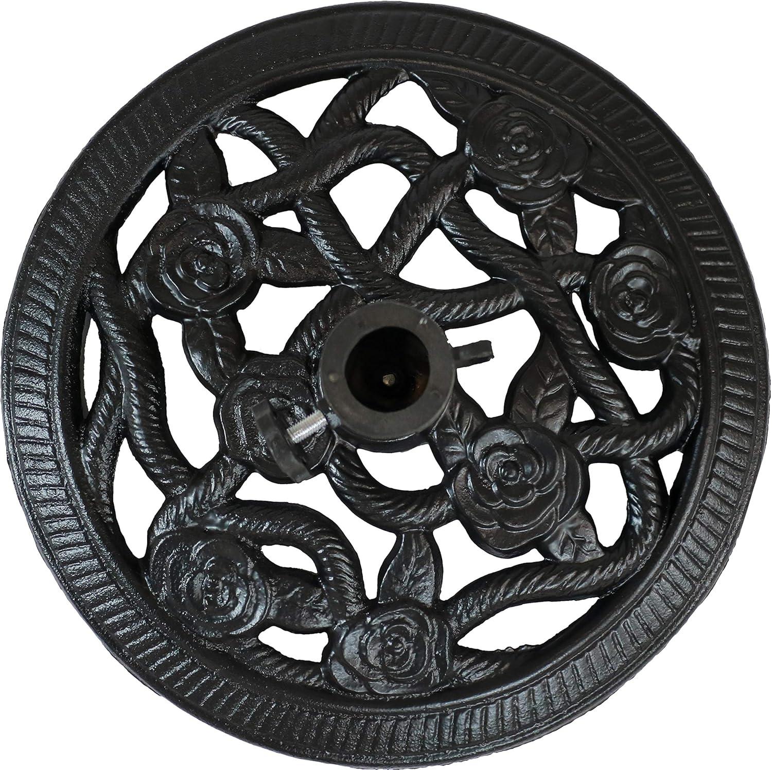 image:imageSunnydaze 52lb Cast Iron Patio Umbrella Base HeavyDuty Square Metal Outdoor Market Umbrella Stand for Outside 22Inch Black Imperial GeometricBlack
