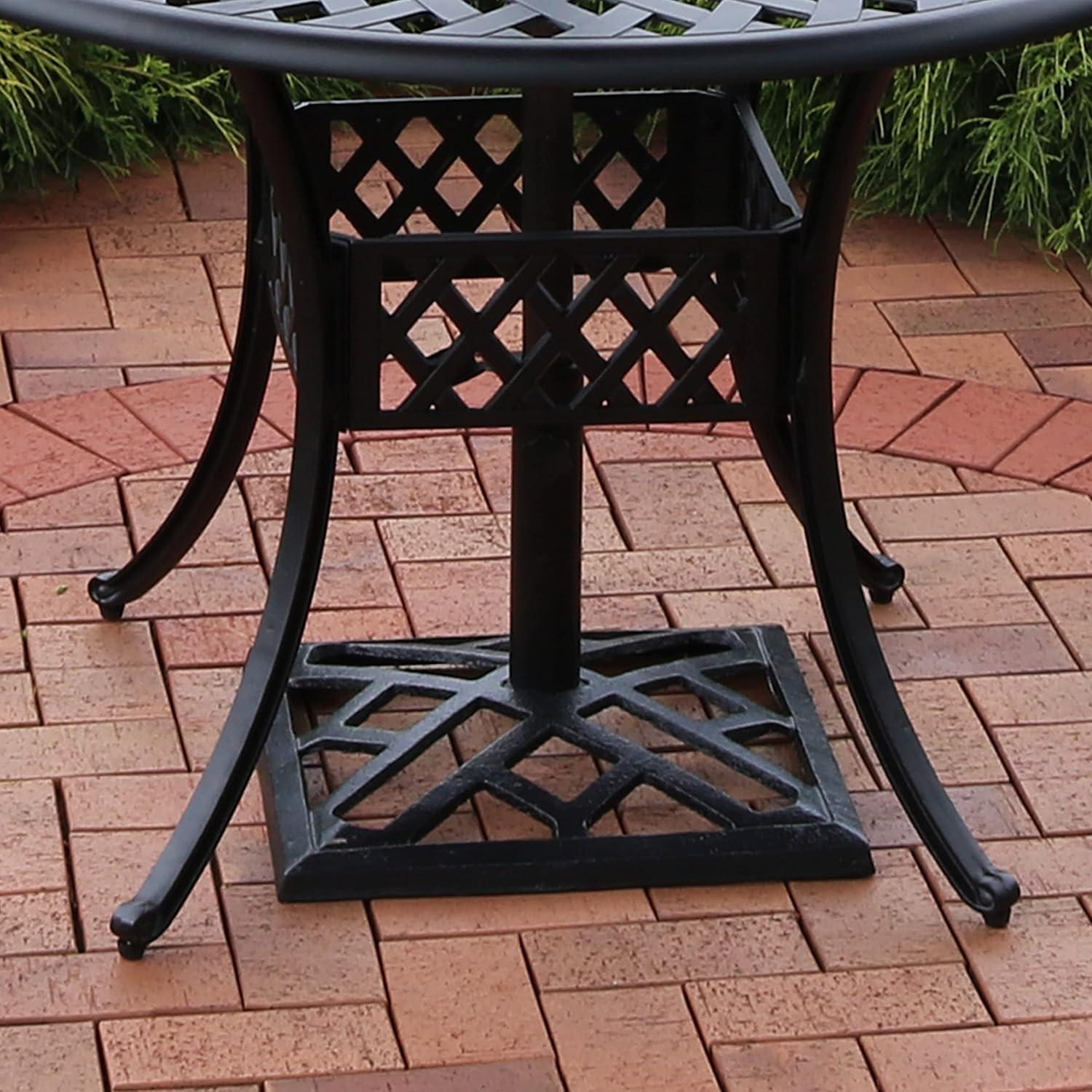 image:imageSunnydaze 52lb Cast Iron Patio Umbrella Base HeavyDuty Square Metal Outdoor Market Umbrella Stand for Outside 22Inch Black Imperial GeometricBlack