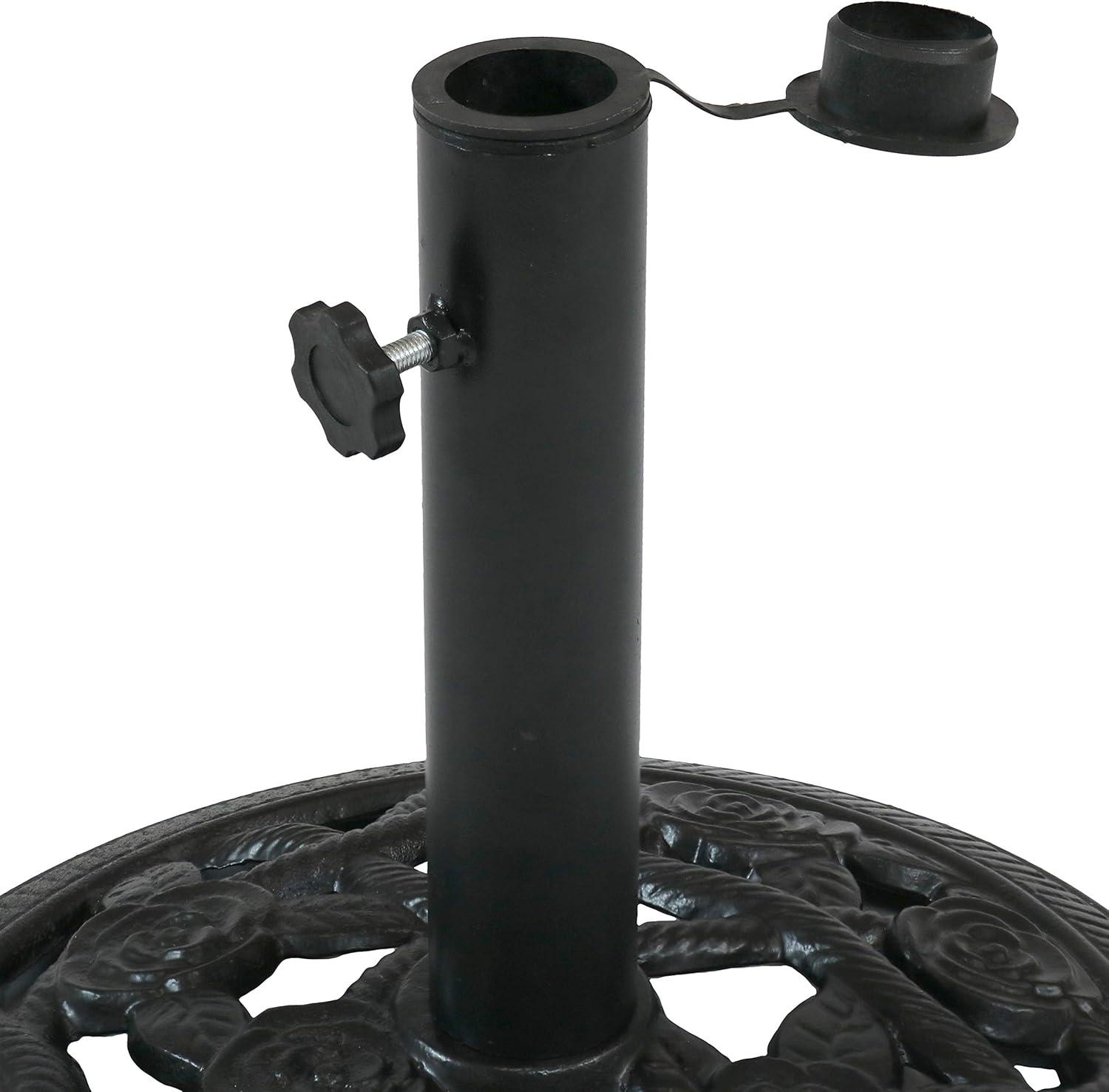 image:imageSunnydaze 52lb Cast Iron Patio Umbrella Base HeavyDuty Square Metal Outdoor Market Umbrella Stand for Outside 22Inch Black Imperial GeometricBlack