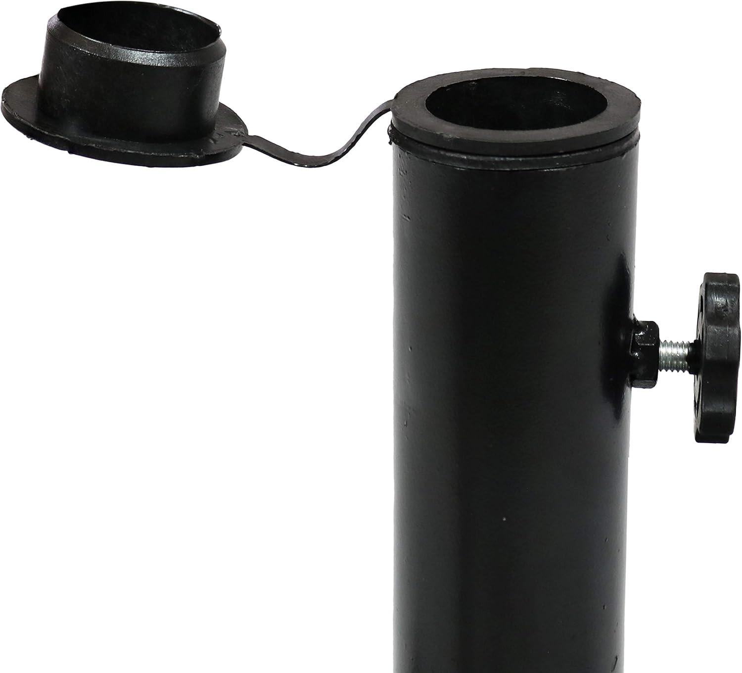 image:imageSunnydaze 52lb Cast Iron Patio Umbrella Base HeavyDuty Square Metal Outdoor Market Umbrella Stand for Outside 22Inch Black Imperial GeometricBlack