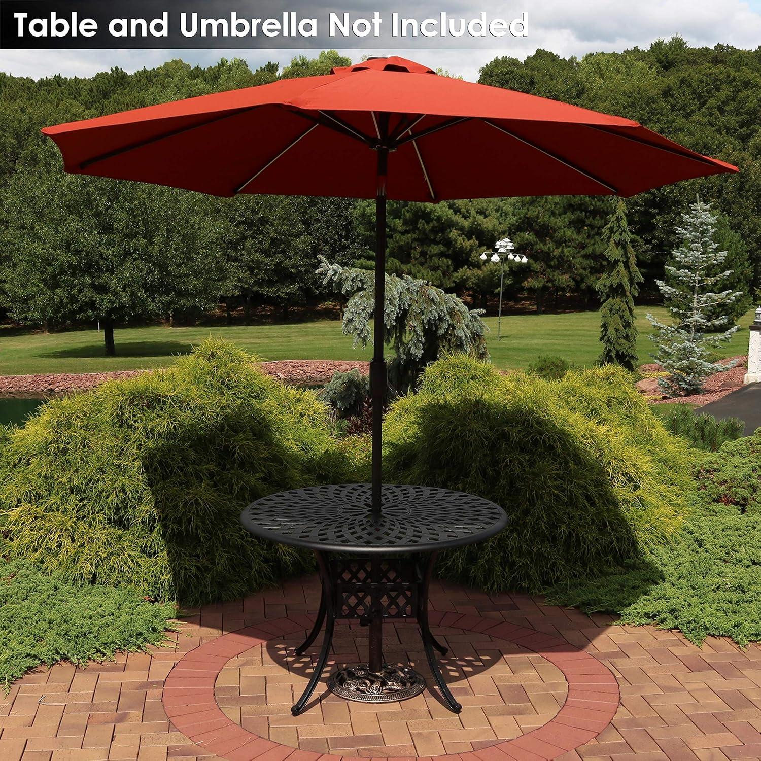 image:imageSunnydaze 52lb Cast Iron Patio Umbrella Base HeavyDuty Square Metal Outdoor Market Umbrella Stand for Outside 22Inch Black Imperial GeometricBronze