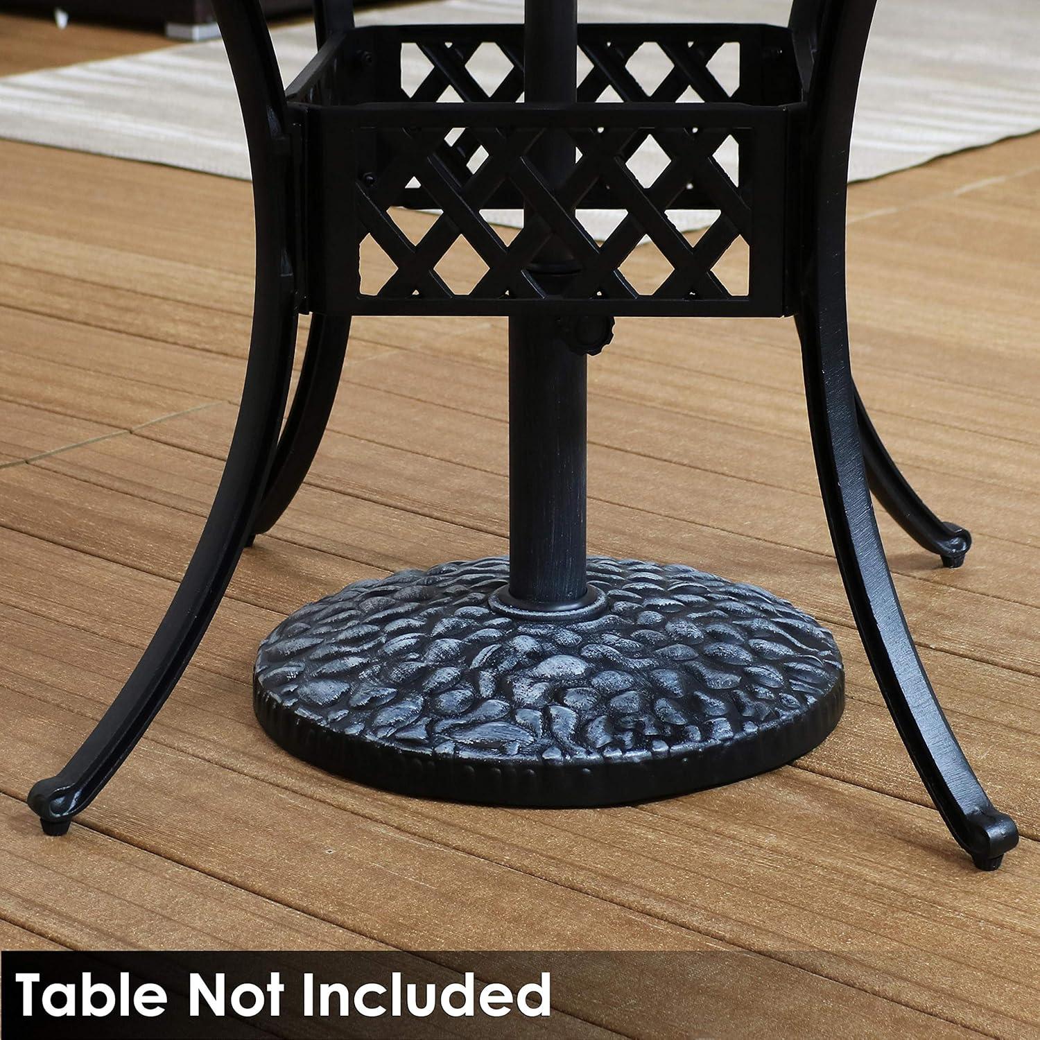 image:imageSunnydaze 52lb Cast Iron Patio Umbrella Base HeavyDuty Square Metal Outdoor Market Umbrella Stand for Outside 22Inch Black Imperial GeometricGray
