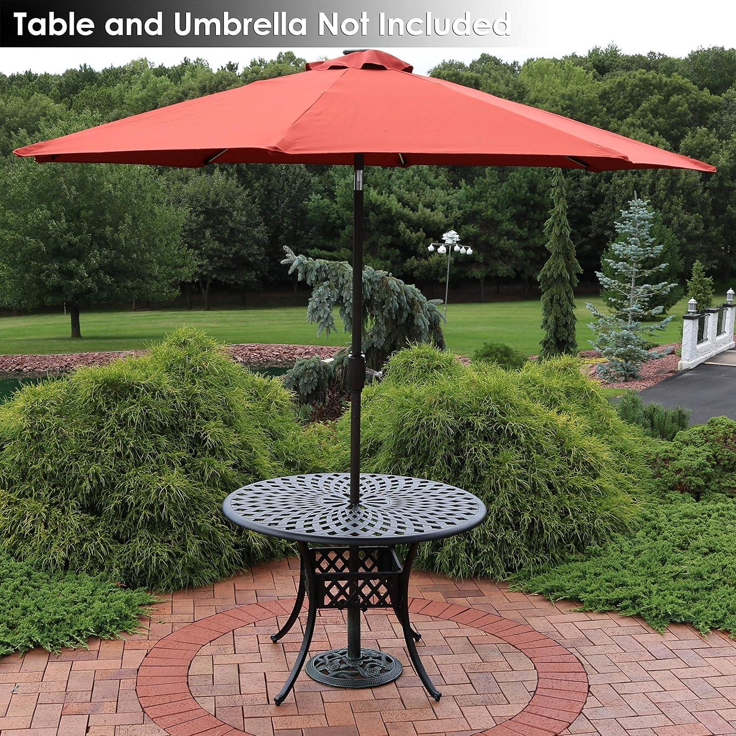 image:imageSunnydaze 52lb Cast Iron Patio Umbrella Base HeavyDuty Square Metal Outdoor Market Umbrella Stand for Outside 22Inch Black Imperial GeometricGreen