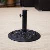 Sunnydaze 52lb Cast Iron Patio Umbrella Base – Heavy-Duty Square Metal Outdoor Market Umbrella Stand for Outside – 22-Inch – Black – Imperial Geometric(Black)