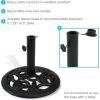 Sunnydaze 52lb Cast Iron Patio Umbrella Base – Heavy-Duty Square Metal Outdoor Market Umbrella Stand for Outside – 22-Inch – Black – Imperial Geometric(Black)