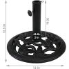 Sunnydaze 52lb Cast Iron Patio Umbrella Base – Heavy-Duty Square Metal Outdoor Market Umbrella Stand for Outside – 22-Inch – Black – Imperial Geometric(Black)