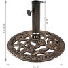 Sunnydaze 52lb Cast Iron Patio Umbrella Base – Heavy-Duty Square Metal Outdoor Market Umbrella Stand for Outside – 22-Inch – Black – Imperial Geometric(Bronze)