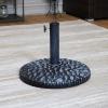 Sunnydaze 52lb Cast Iron Patio Umbrella Base – Heavy-Duty Square Metal Outdoor Market Umbrella Stand for Outside – 22-Inch – Black – Imperial Geometric(Gray)