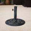 Sunnydaze 52lb Cast Iron Patio Umbrella Base – Heavy-Duty Square Metal Outdoor Market Umbrella Stand for Outside – 22-Inch – Black – Imperial Geometric(Green)