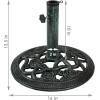 Sunnydaze 52lb Cast Iron Patio Umbrella Base – Heavy-Duty Square Metal Outdoor Market Umbrella Stand for Outside – 22-Inch – Black – Imperial Geometric(Green)