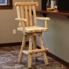 Sunnydaze Rustic Outdoor Barstool – Log Cabin Style Bar Height Stool – Unfinished Wood Construction – 4-Foot – Set of 2(1)