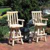 Sunnydaze Rustic Outdoor Barstool – Log Cabin Style Bar Height Stool – Unfinished Wood Construction – 4-Foot – Set of 2(2)
