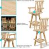 Sunnydaze Rustic Outdoor Barstool – Log Cabin Style Bar Height Stool – Unfinished Wood Construction – 4-Foot – Set of 2(2)