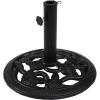 Sunnydaze 52lb Cast Iron Patio Umbrella Base – Heavy-Duty Square Metal Outdoor Market Umbrella Stand for Outside – 22-Inch – Black – Imperial Geometric(Black)
