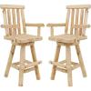 Sunnydaze Rustic Outdoor Barstool – Log Cabin Style Bar Height Stool – Unfinished Wood Construction – 4-Foot – Set of 2(2)