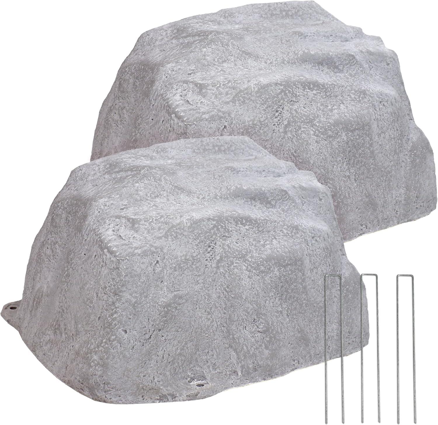 image:imageSunnydaze 35 H Polyresin Faux Landscape Rock Cover Lightweight Fake Rock Well Pump Cover for Outside Brown 2PackGray